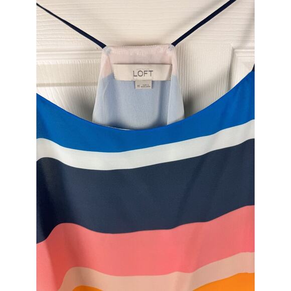 Ann Taylor LOFT Colorblock Racerback Fluid Cami, Multi Colored, Size XS, 48-004 - Picture 3 of 16